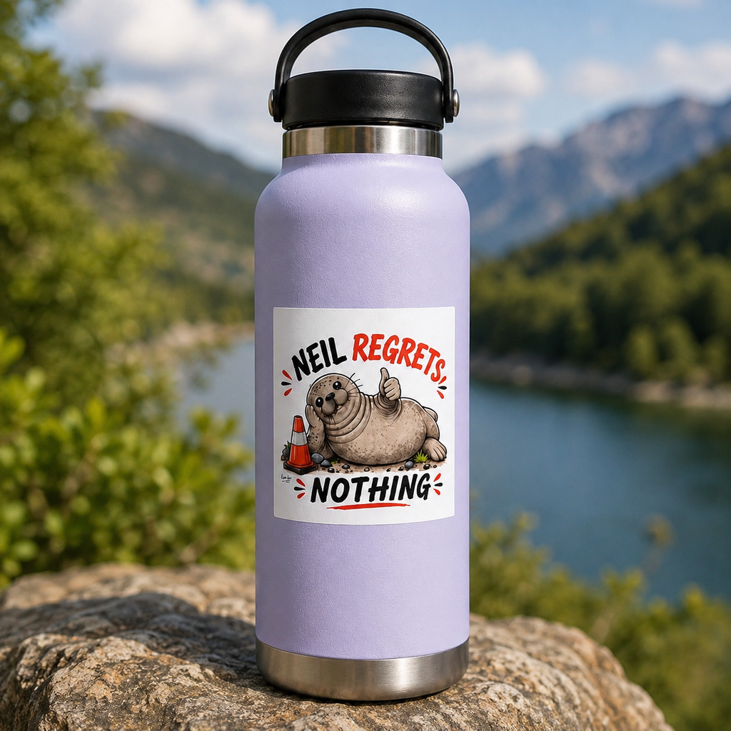Neil Regrets Nothing - Neil The Seal Sticker